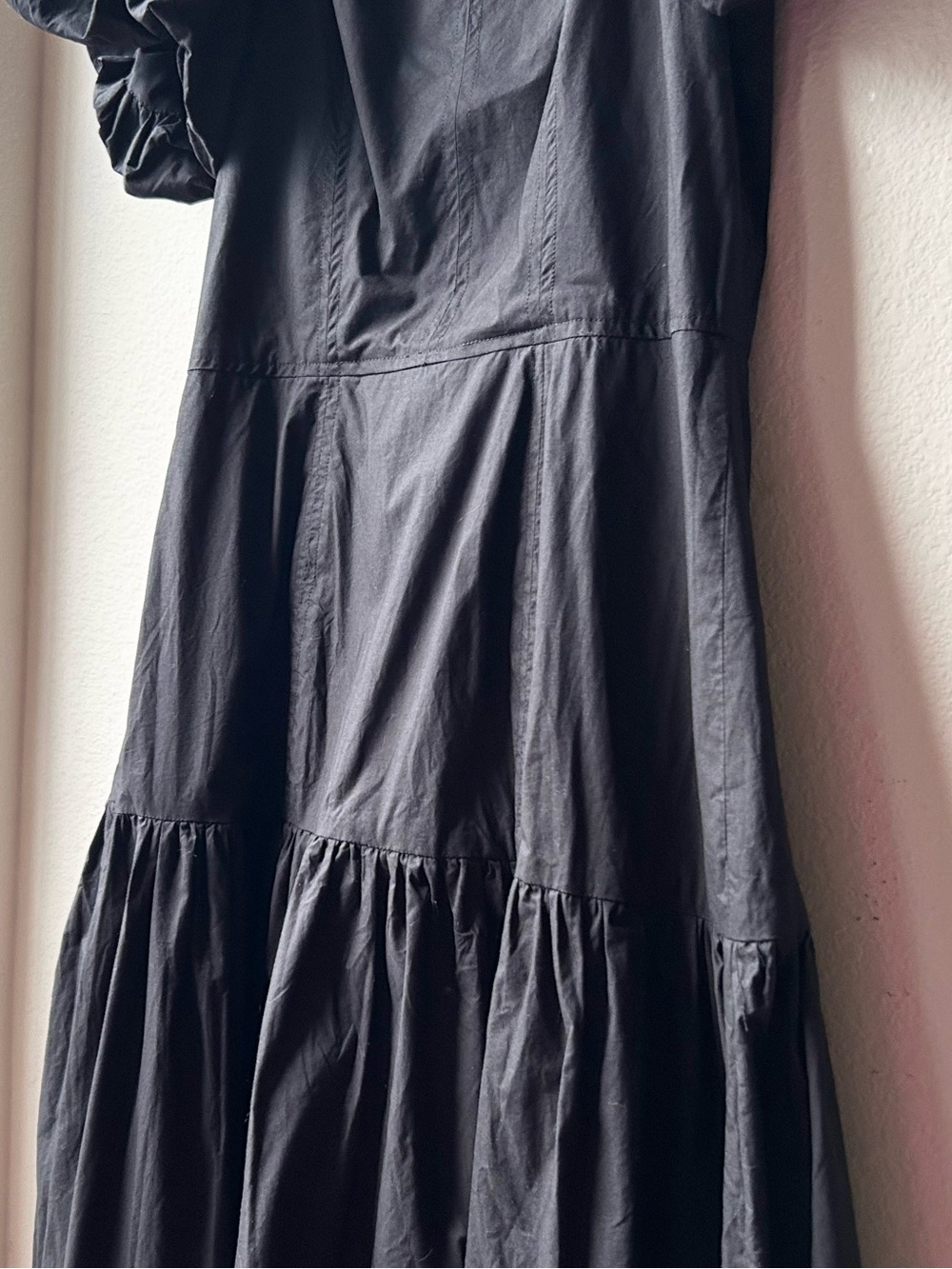 Hunter Bell Cassidy Puff Sleeve Midi Cocktail Dress in Black Sz 6 - Picture 7 of 15